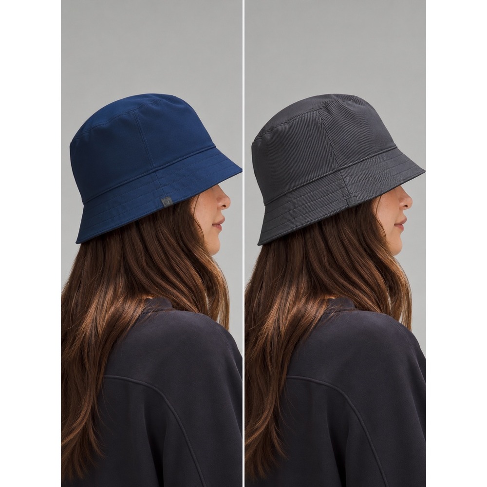 Lululemon Reversible Ribbed Bucket Hat Obsidian True Navy LU9DOTS S/M NWT